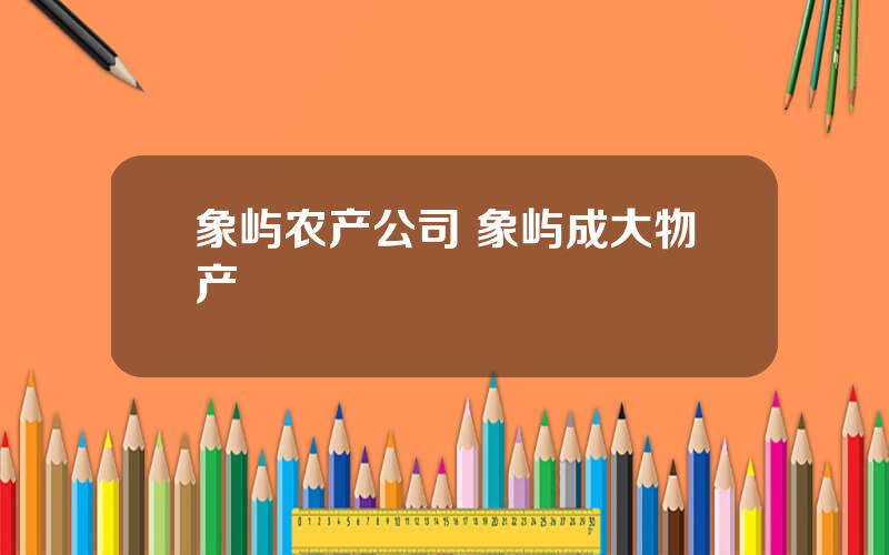 象屿农产公司 象屿成大物产